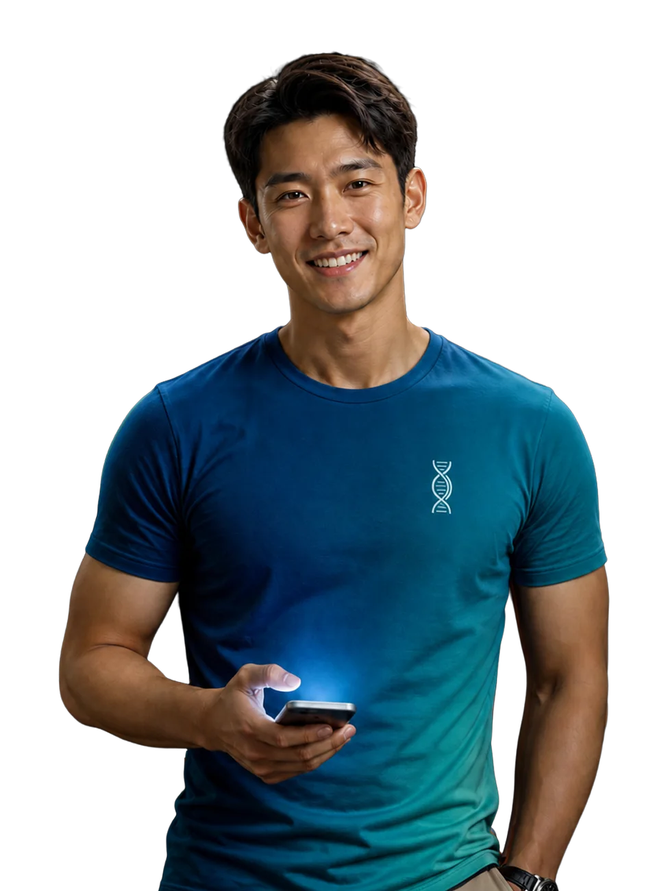 A man checking his Bio-Profile on his phone